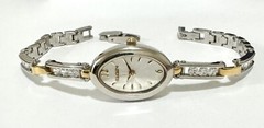 Vintage Elgin Thin Bracelet With 12 Stones Luxury Women’s Watch.