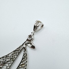 Vintage 925 Sterling Silver Filigree Nautical Sailboat Charm Pendant