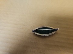 Antique Oval Rose & Green Gem 800 Silver Brooch Pin *SEE PICS*