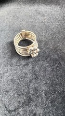 Vintage Seven Band Beaded Spinner Ring 7.8g Sterling Silver 925 Sz 6