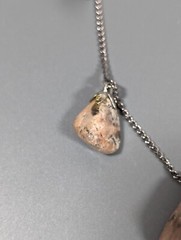 Vintage Polished Stone Charm Nugget Jasper Necklace Boho Coastal 18 in