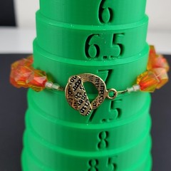 Vintage orange Yellow Faceted Art Glass Bead Bracelet 7″