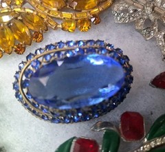 Antique Brooch Lot Crown Trifari Jewled Symphony,Czech, Alfred Philippe?? Etc