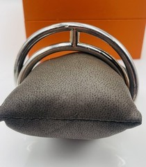 Hermes Paris Vintage French Sterling Silver H Cuff Bracelet