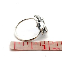 Vintage 925 Sterling Silver Climbing Ivy Vine Plant Leaf Cluster Adjustable Ring
