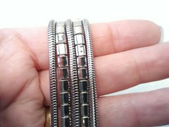 Elegant Vintage 5 Strand Silver Tone Snake Style Chain Bracelet safety chain