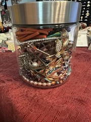 Mystery Jewelry Jar Vintage Signed Wearable Resell Gift 1970s to Current Day 1lb