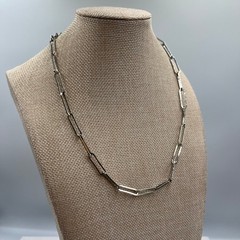VTG SUGARFIX by BaubleBar Silver Tone Paperclip Link Chain Necklace Minimalist