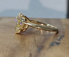 14k Yellow Gold Engagement Ring 3.51CT. Natural Pear cut Yellow Diamond GIA Cert