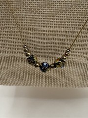 2.97 Vintage necklace, gold tone, chain, cloisonne charms