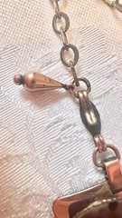 Vintage Copper Panel Renoir Necklace Red White Hook Closure