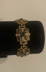 Camrose & Kross Jacqueline Kennedy Square And Cross Sapphire Gold Bracelet JBK
