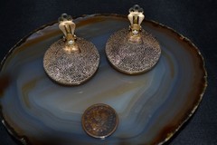 Toshikane Arita Japan porcelain Bamboo clip on earrings vintage bird vintage VGC