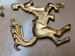 Lot 4 Vintage Solid Brass Carousel Horse Large Stampings 46mm Jewelry Finding