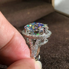 3.50Ct Lab Created Round Cut Diamond Halo Engagement Ring 14K White Gold Plated
