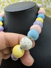 Lot Ruby z Candace Flying Colors Vtg Ceramic Necklace Bright Colors Cherries