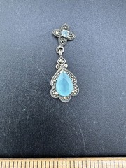 Antique Art Deco Aquamarine Earring * Broken Back * See Photos Single** 925
