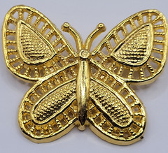 AAI Elegant Simple and Classy Vintage Gold Tone Metal BUTTERFLY Brooch Pin