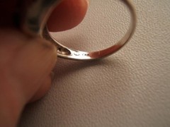 VINTAGE CNA 925 STERLING SILVER RING W/ RED MARQUIS STONE SIZE 9
