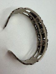 Vintage Bracelet Southwest Style Blue Cuff Stamped Womens 6.5 in