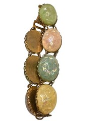 CORO Pegasus Confetti Bracelet Cabochon Pastel Lucite Vintage Gran Retro Dainty