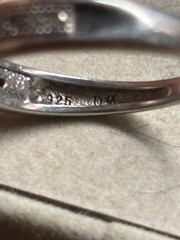 DM 925 sterling silver size 6 3/4 CZ Square stone Engagement Cocktail RING