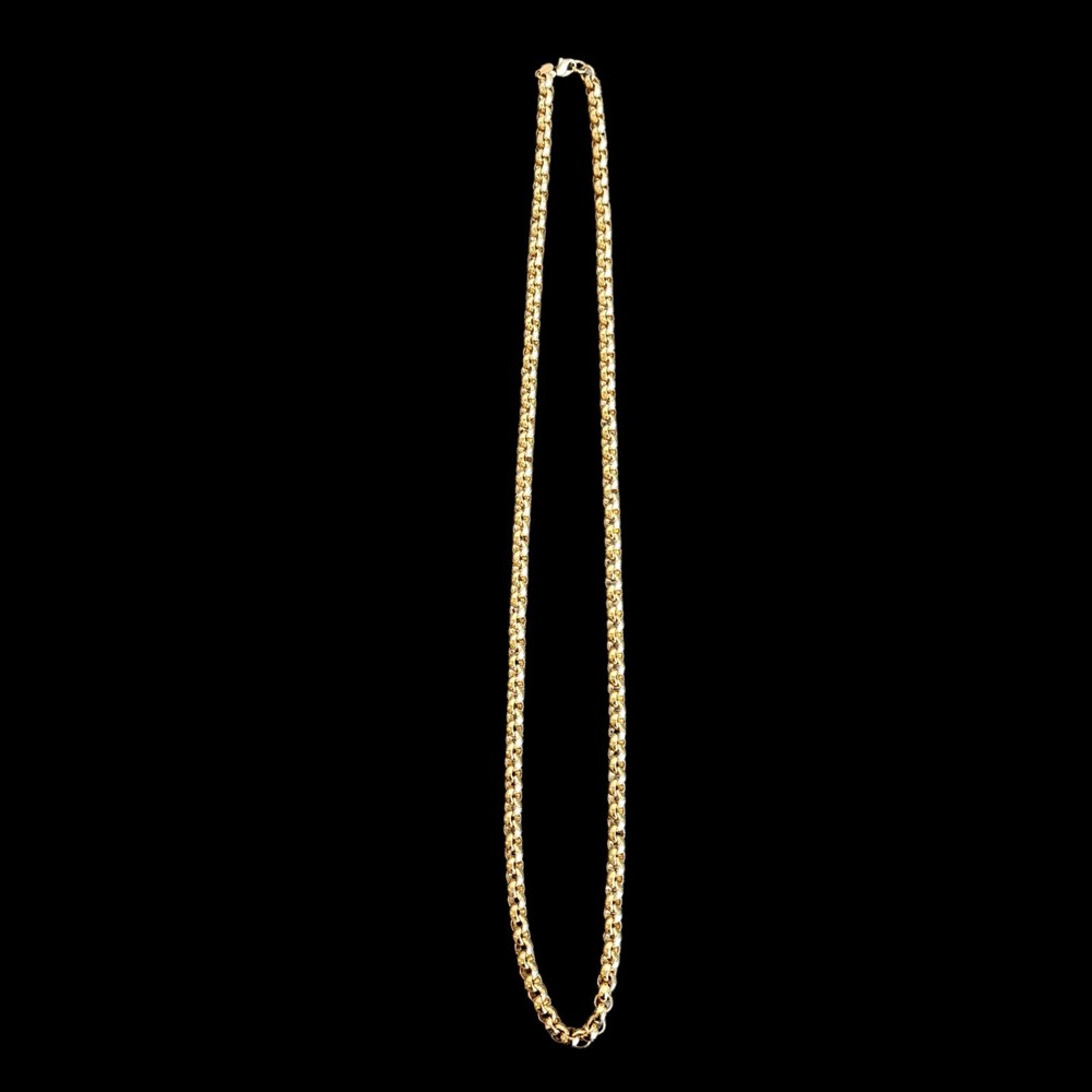 Vintage MONET Gold Tone Chunky Rolo Link Chain Necklace Classic Statement Runway
