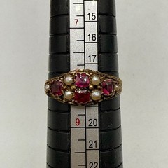 eBay Live Victorian Antique 15k Solid Yellow Gold Garnet Ring, Size 8.25