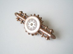 Antique Brooch Seed Pearl 3.8 G / 4.5 X 1.9 Cm