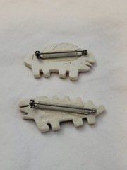 Vintage Linda Huey Ceramic Dinosaur Brooch Set of 2