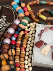 COLLECTOR ESTATE lot Hippie &Modernist Jewelry Boho Amethyst Bib Collar Necklace