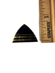 Vintage Skye Gold Tone Black Enamel Elegant Triangle Pierced Stud Earrings