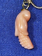 Vintage Angel Skin Coral Figural Corn Screw Back Earrings 2.67 grams 1 1/8” Long