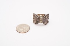Vintage Sterling Silver 925 Marcasite Ring Size 8.75
