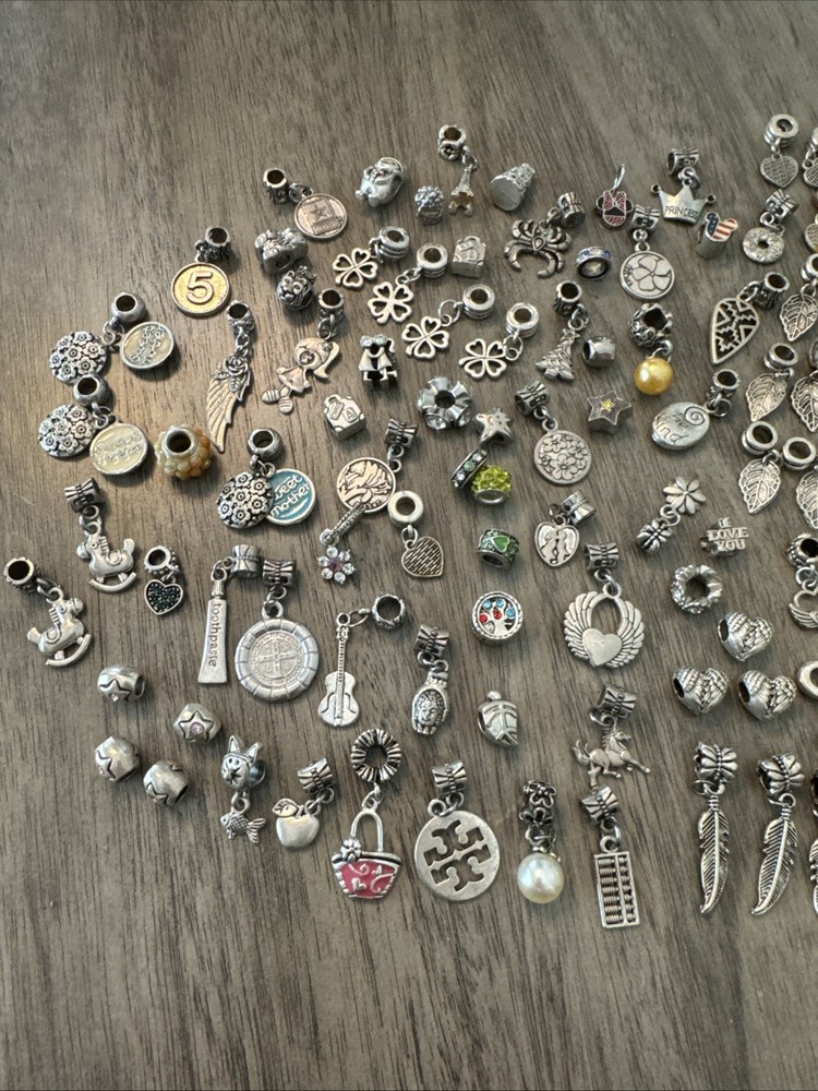 Huge Vintage/Modern Charms 110 Piece Lot Variety Sizes/Styles Unsigned