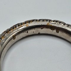 VINTAGE Silver Plated Engraved Chinese Export Rattle Wedding Bangle Bracelet Set