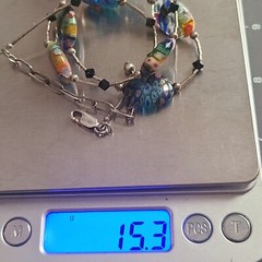 VINTAGE STERLING SILVER MILLEFIORI GLASS ARTISAN MADE NECKLACE ADJUSTS 17-20IN