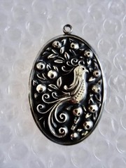 pENDANT PARTRIDGE INA PEAR TREE INTERNATIONAL STERLING JEWELRY VINTAGE neocurio