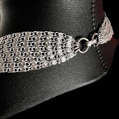 VINTAGE SARAH COVENTRY Women’s Choker 8 Strand Silver Tone Aluminum 15 in