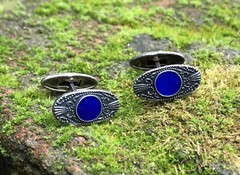 Silver cufflinks with hot enamel Made in the USSR Cufflinks 916 sterling silver