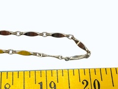 Vintage Necklace Silver Tone Dimpled Link Necklace Long 40 in chain Boho 1970s