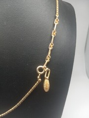 JOMAZ Vintage Gold Tone Crecent design Beige Enamel Bar Necklace