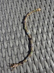 Sterling Silver Multi Stone Bracelet 925 Gold Tone 7.5” 11.8g Vintage