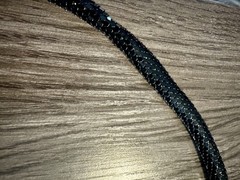 DL Auld Vintage Chainmail Mesh Snake Belt Necklace Black Gold Lariat Choker 42”
