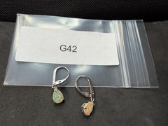 1.70g Vintage Sterling Silver 925 Drop Dangle Earrings Iridescent Sparkling M