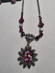 Vtg Cookie Lee Crystal Necklace & Pierced Earrings NOS With Tags