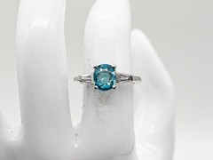 Designer $5000 5.50ct Natural Blue Zircon VS G Diamond Platinum Ring 6g