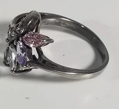 Sterling silver 925 rhinestone vintage ring women size 6 jewelry