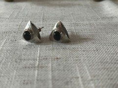 Vintage Silver and Black Onyx Earrings Art Deco …