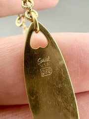 Vintage Spiedel ID Bracelet Girl Heart Blank Gold Tone Signed 6”